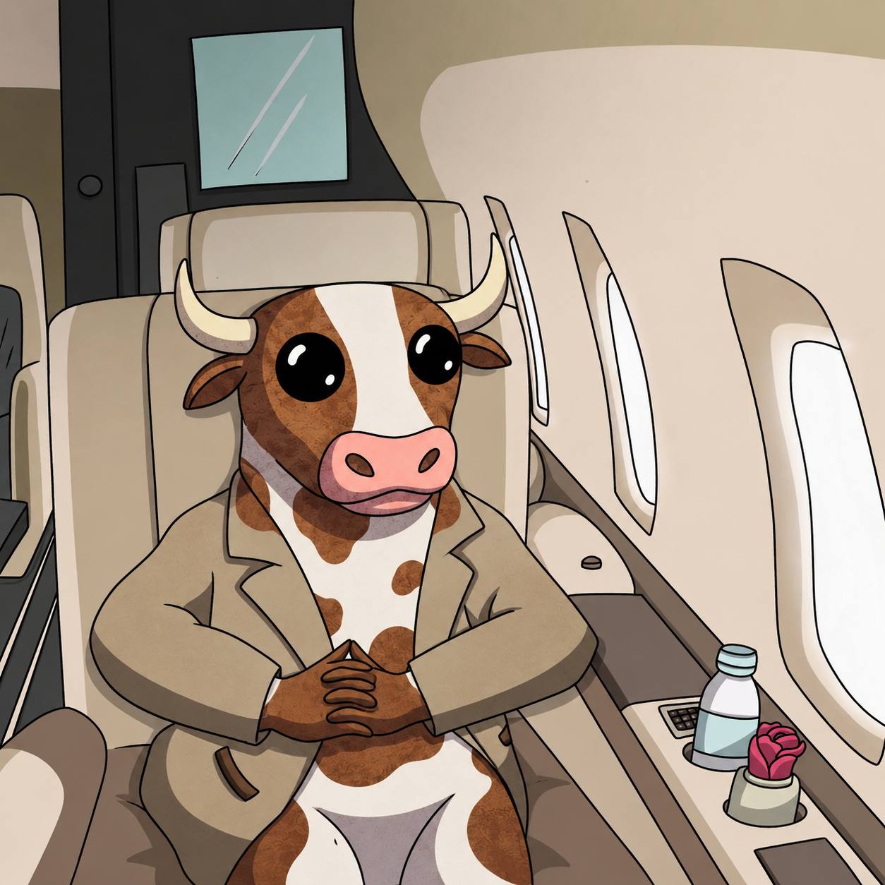 Bullion sitting calmly inside a private jet.